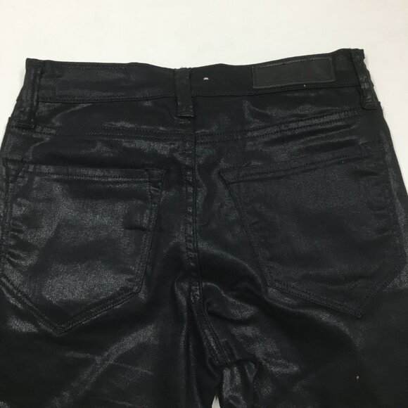 ALL SAINTS Spitalfields Ankle Zip Petrel Brodie Shimmer Coated Skinny Jeans - Picture 11 of 12